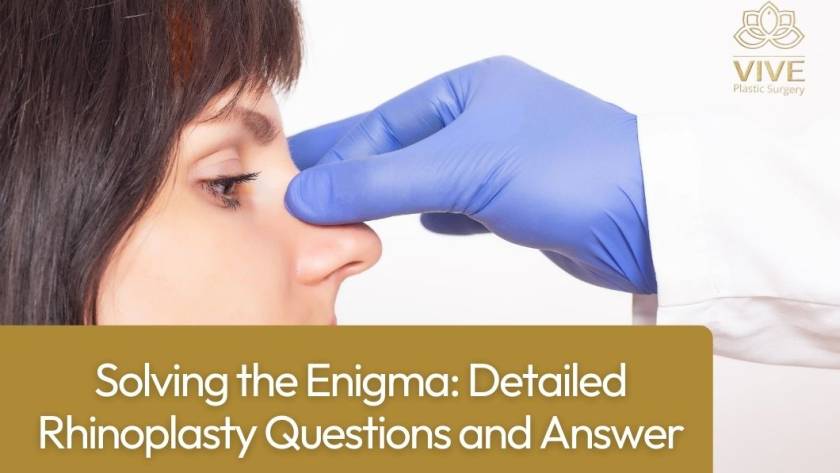 Female patient having nose evaluated by plastic surgeon before rhinoplasty at Vive Plastic Surgery in Tijuana