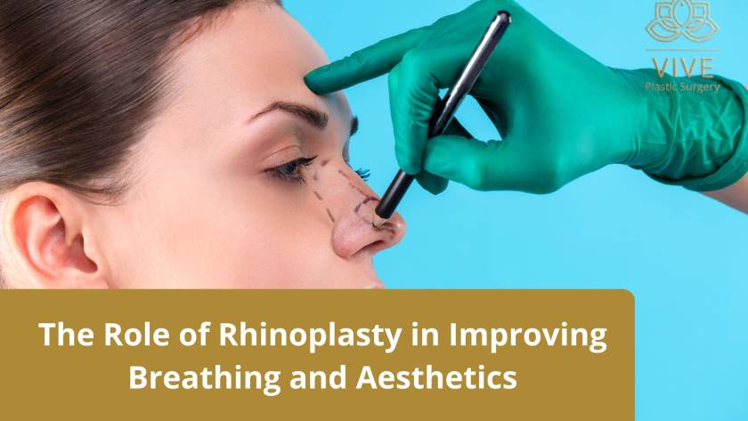 Surgeon marking a patient's nose before rhinoplasty at VIVE Plastic Surgery
