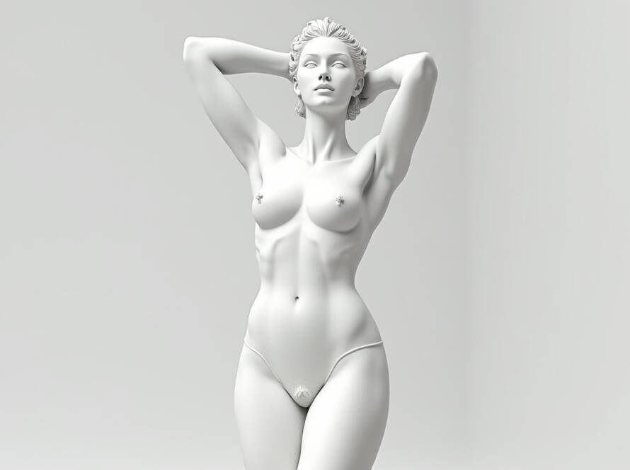 artistic female body sculpture used as aesthetic reference for body contouring, breast enhancement and tummy procedures in Tijuana